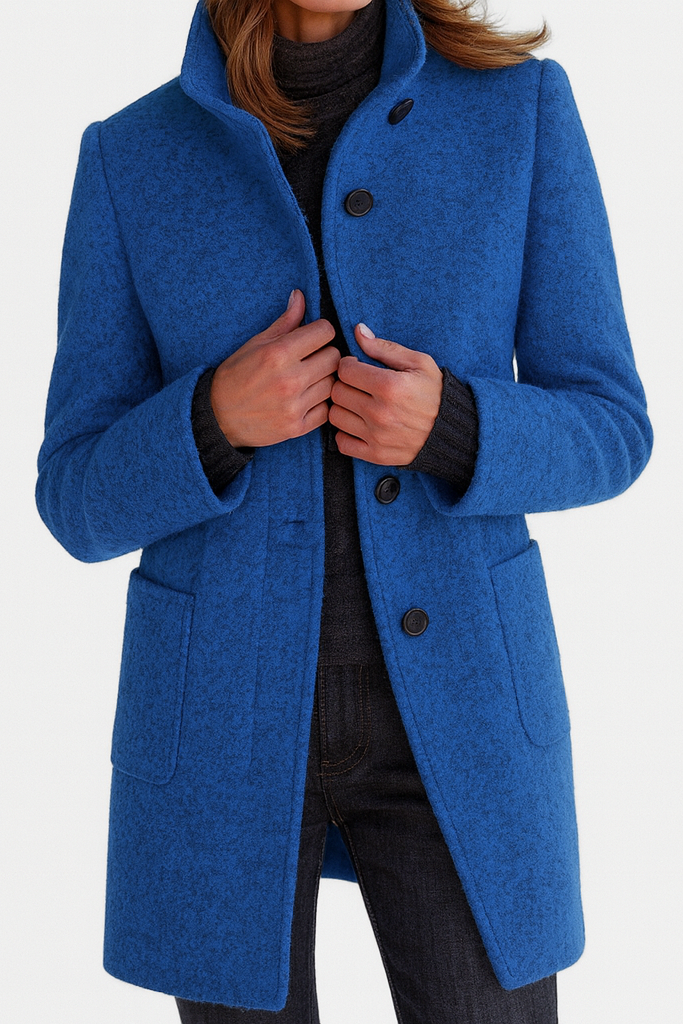 Manteau long à col classique avec boutons élégants