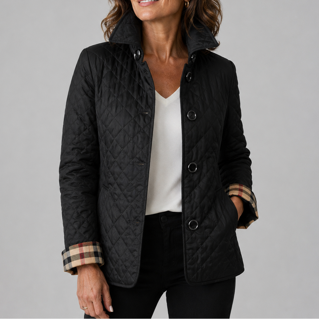 Veste matelassée femme à col montant et coupe longue