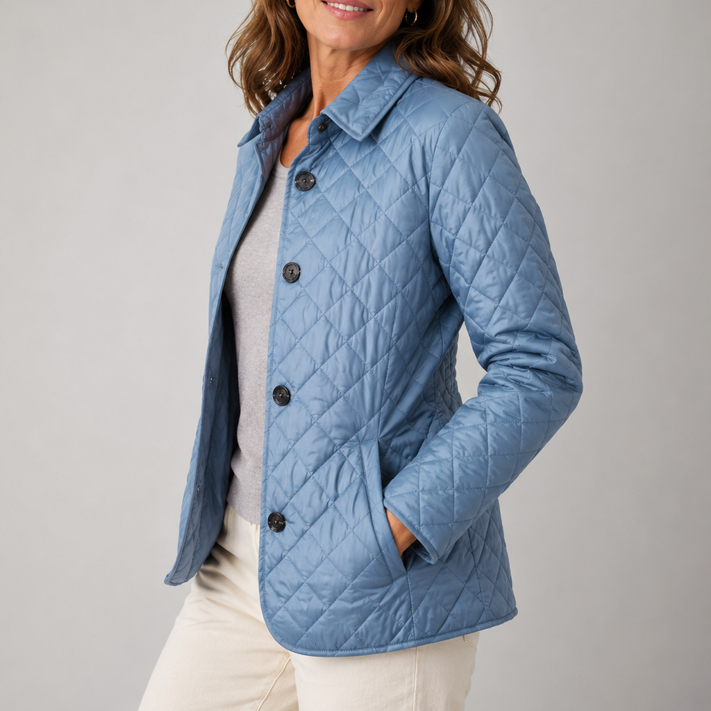 Veste matelassée femme à col montant et coupe longue
