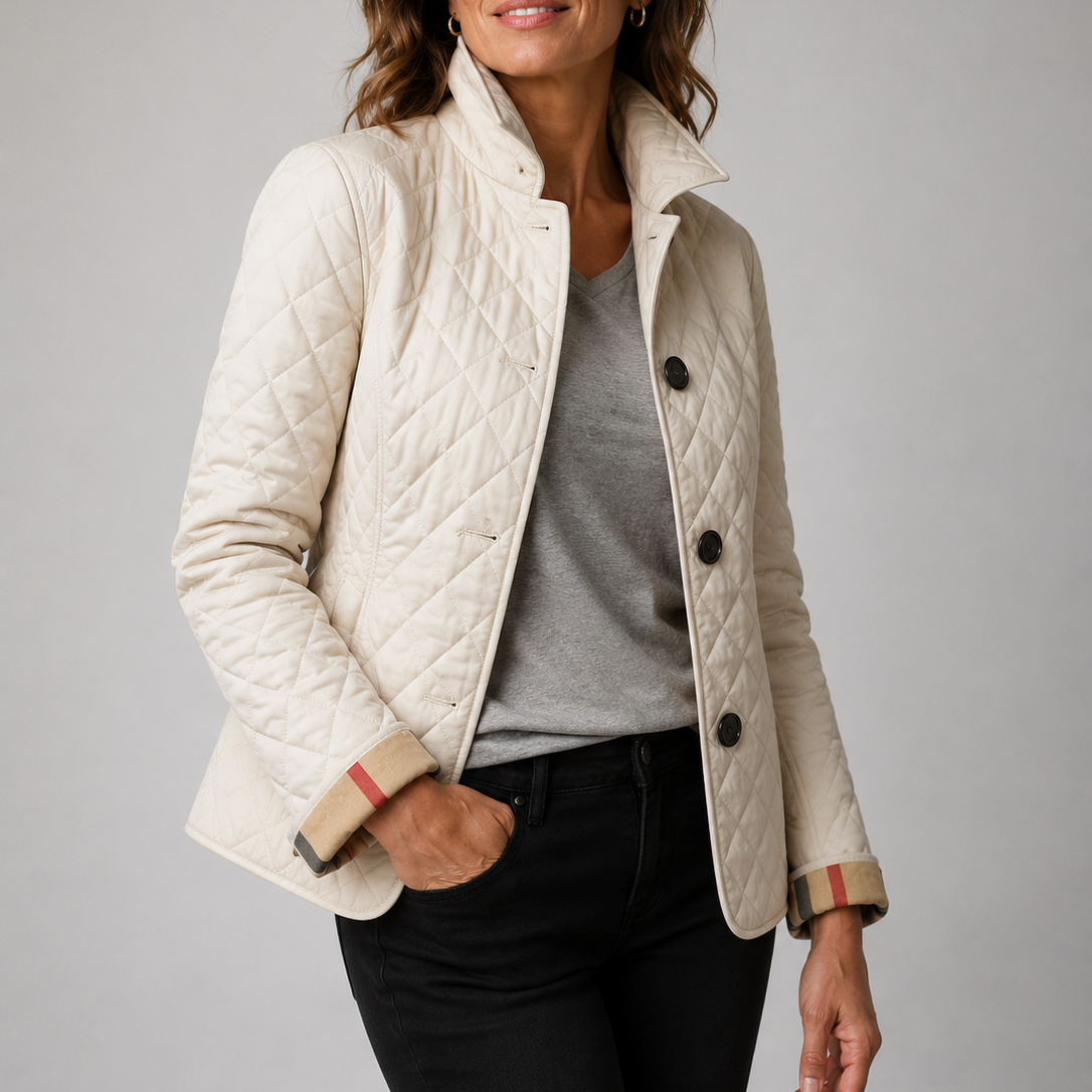 Veste matelassée femme à col montant et coupe longue