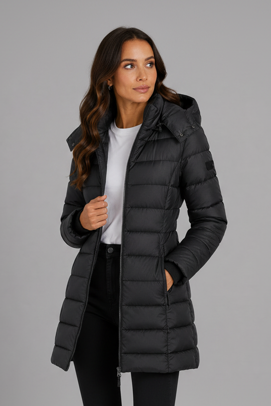 Parka matelassée à capuche pour femmes