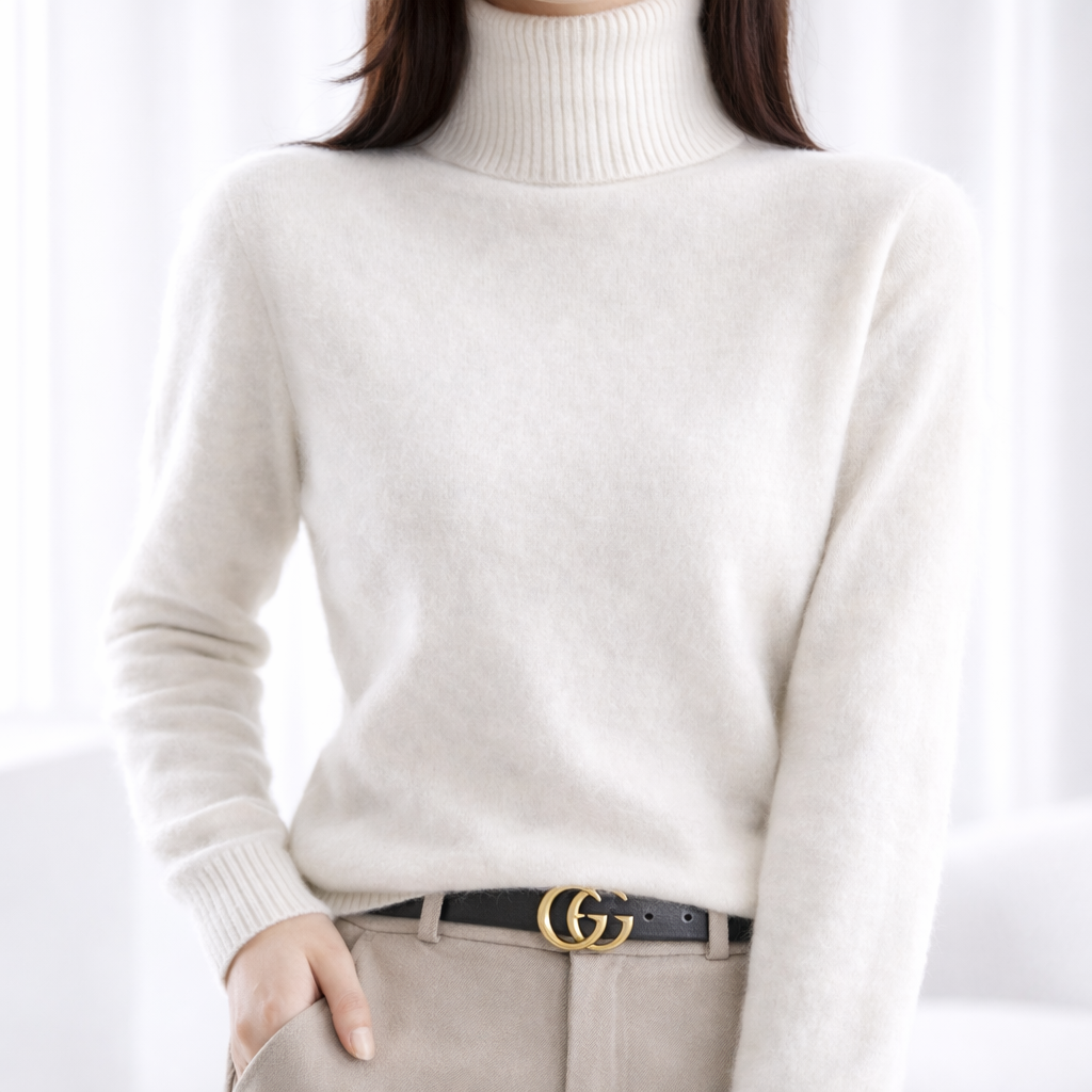 Undine | Pull à col roulé côtelé pour femmes