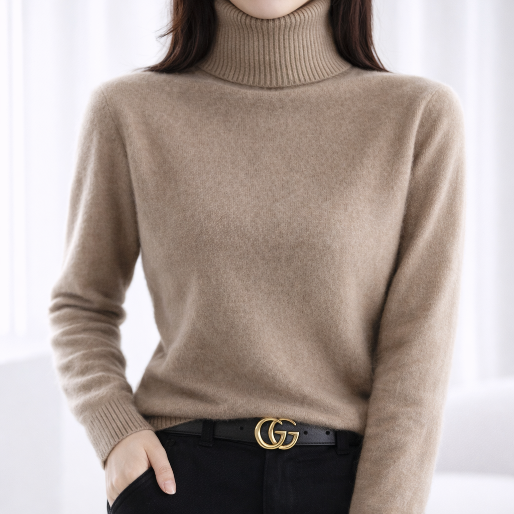 Undine | Pull à col roulé côtelé pour femmes