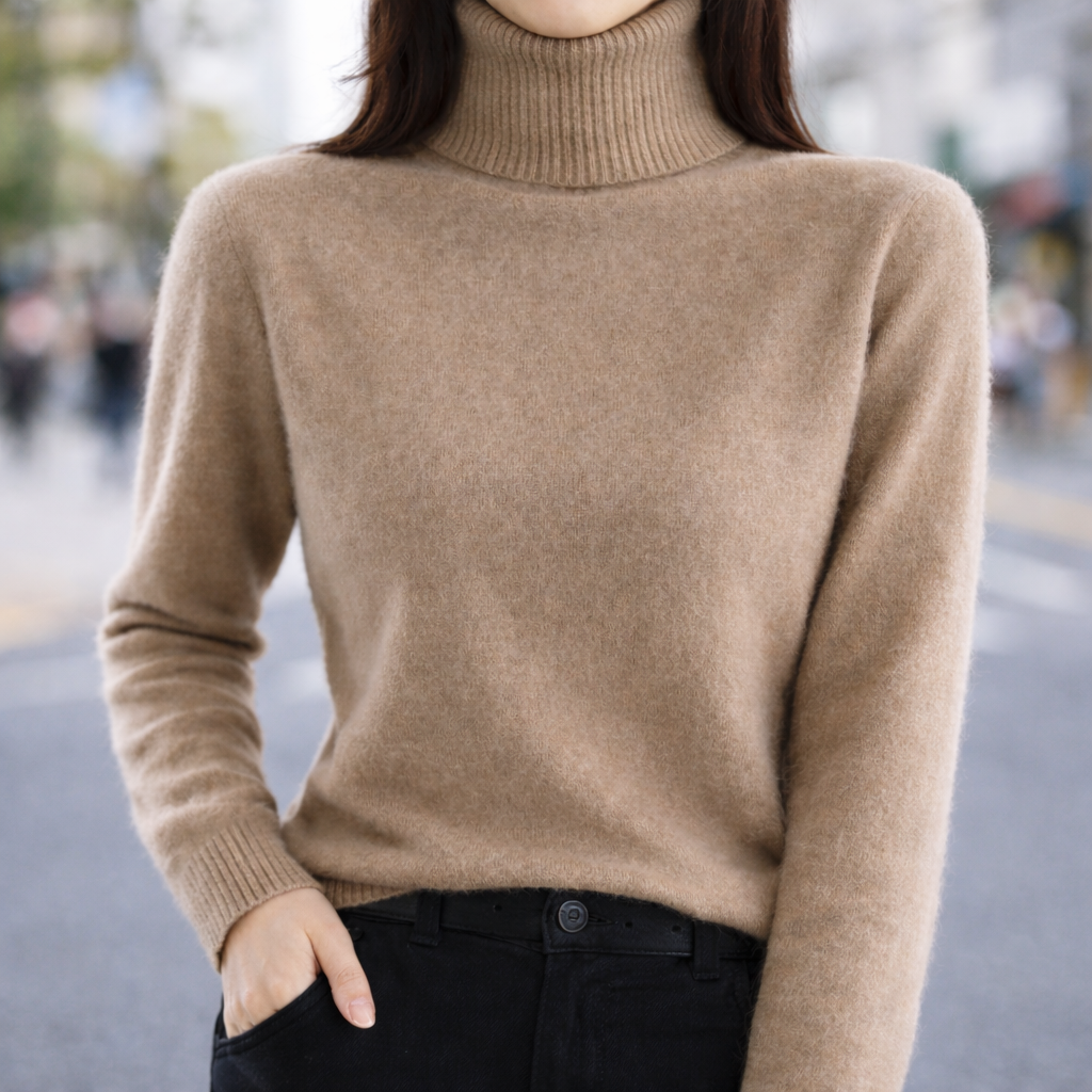 Undine | Pull à col roulé côtelé pour femmes