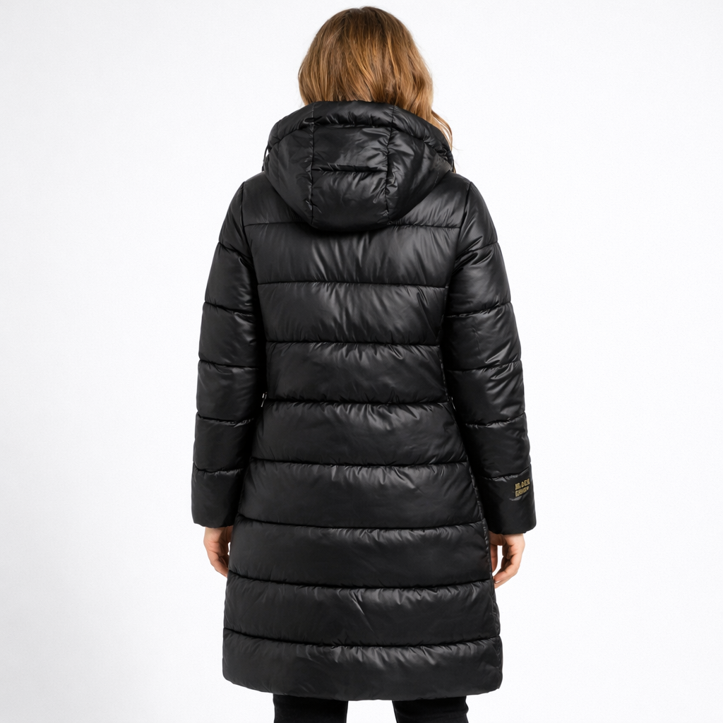 Doudoune Longue Femme avec Capuche et Poches pour l'Hiver