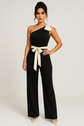 Combinaison One-Shoulder Avec Ceinture À Nouer Pour Femme | Idéale Pour Les Occasions Habillées