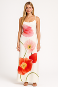 Robe Maxi Avec Imprimé Floral Et Dos Échancré Pour Femme | Idéale Pour Le Printemps Et L’été