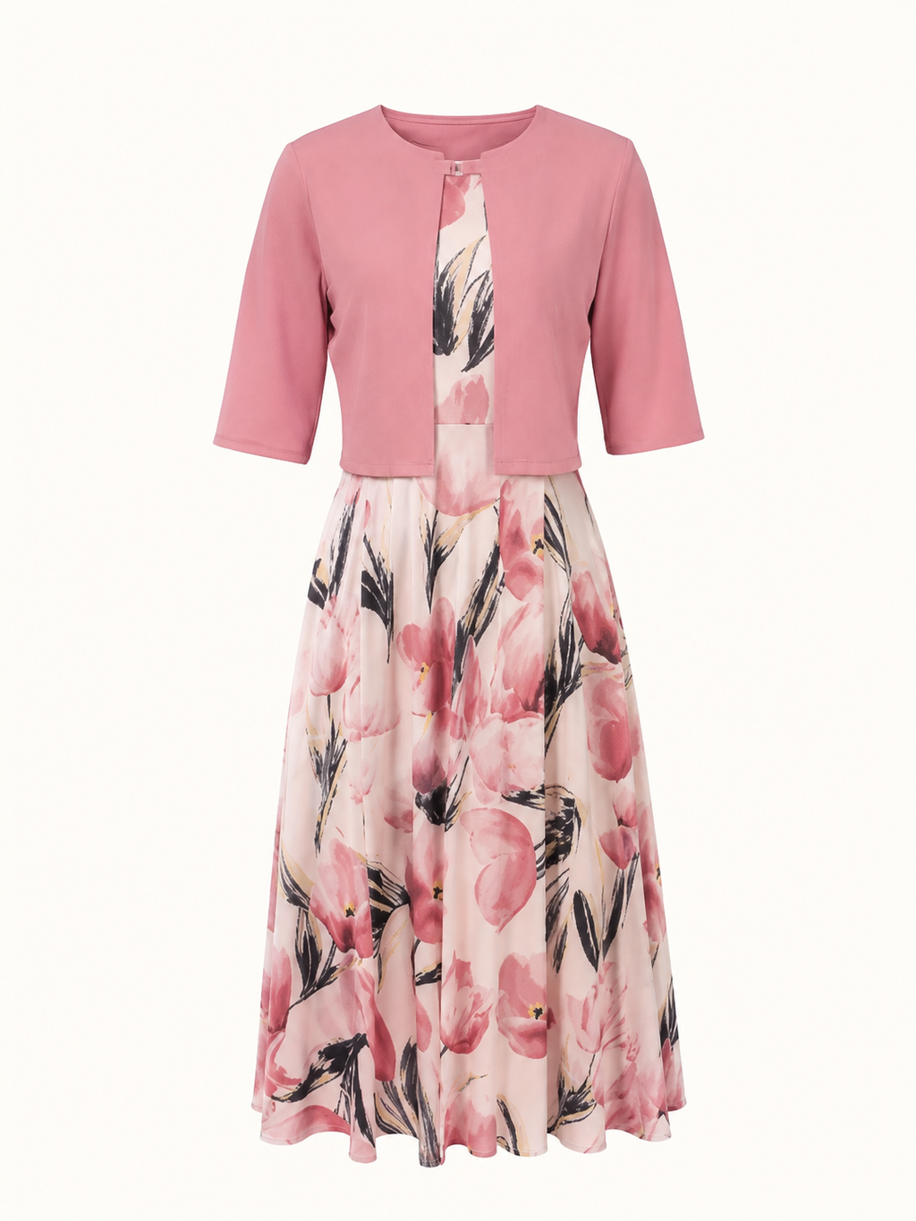 Rosalie | Ensemble Robe Maxi Fleurie pour Femmes avec Veste