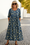 Eliza | Robe Midi Décontractée - Style Sans Couture, Confort Quotidien