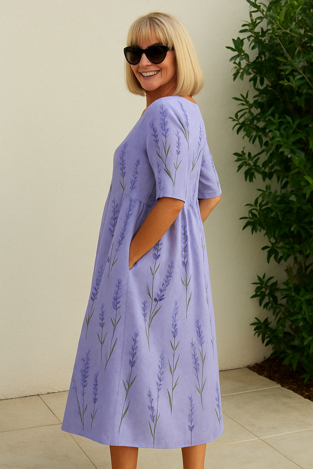 Eliza | Robe Midi Décontractée - Style Sans Couture, Confort Quotidien