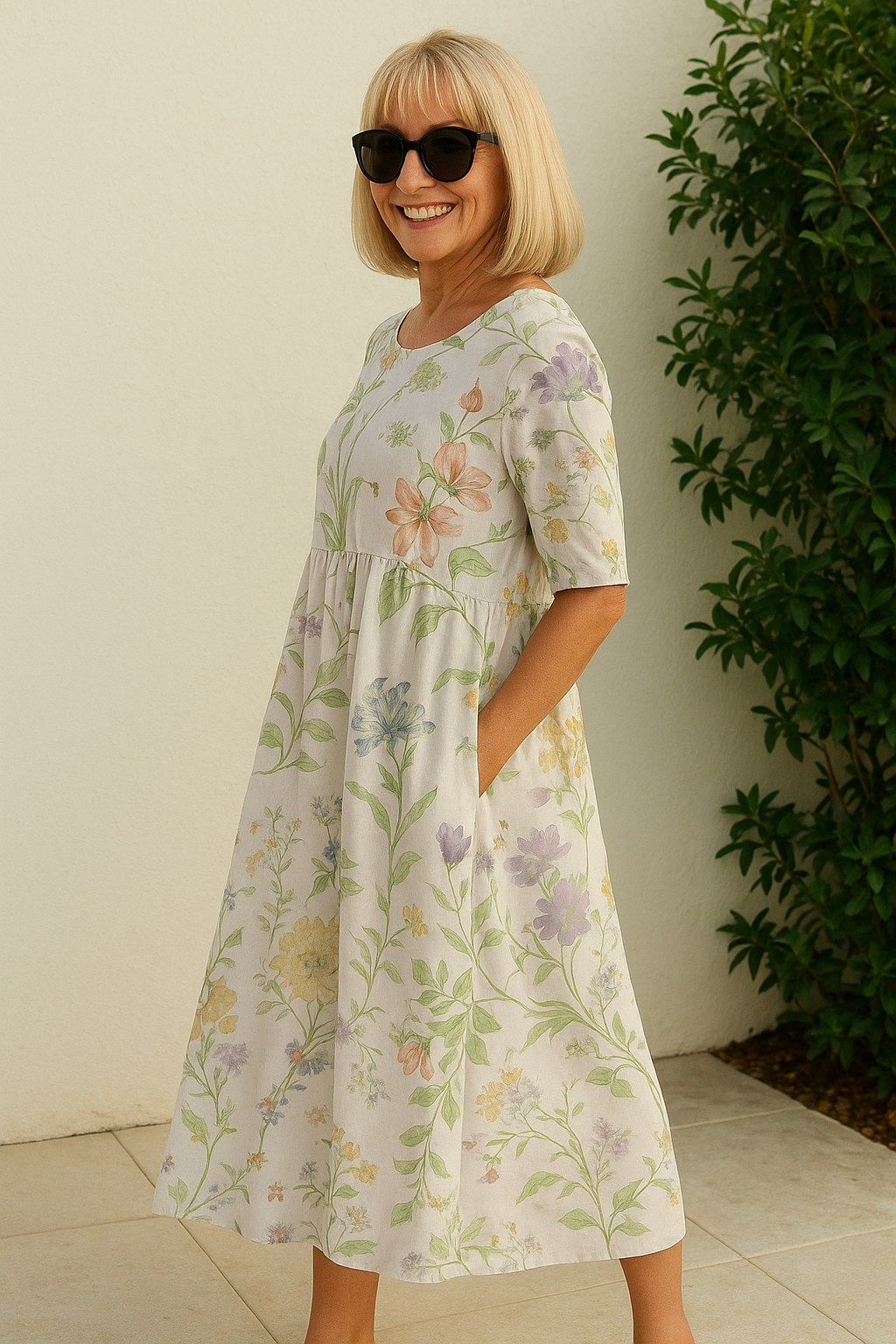 Eliza | Robe Midi Décontractée - Style Sans Couture, Confort Quotidien