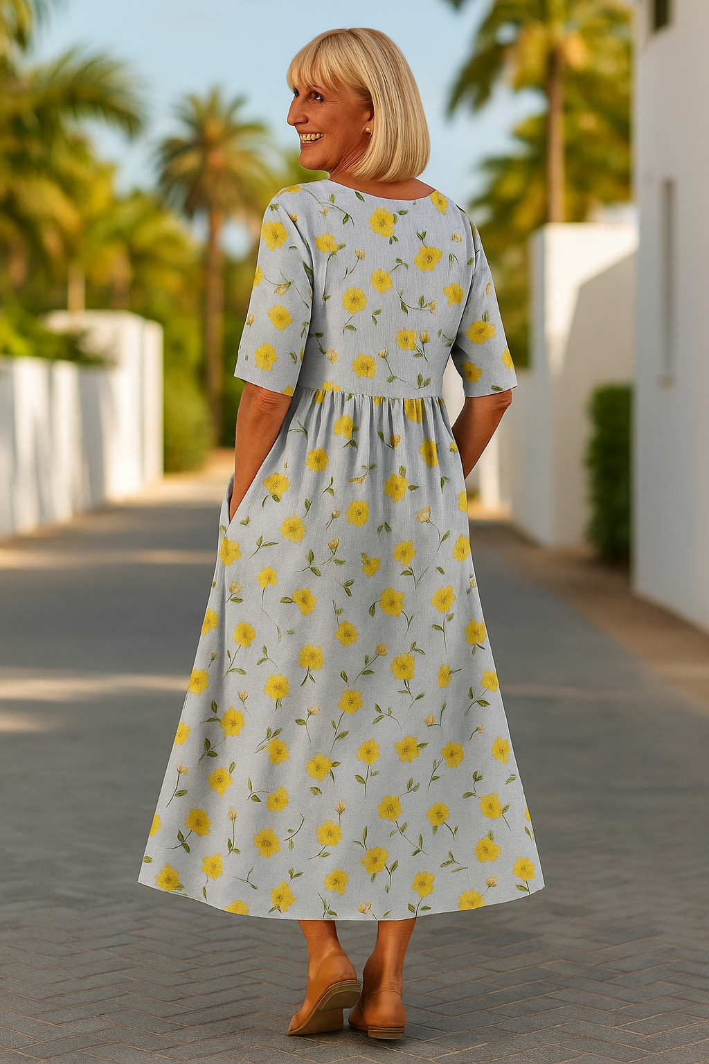 Eliza | Robe Midi Décontractée - Style Sans Couture, Confort Quotidien