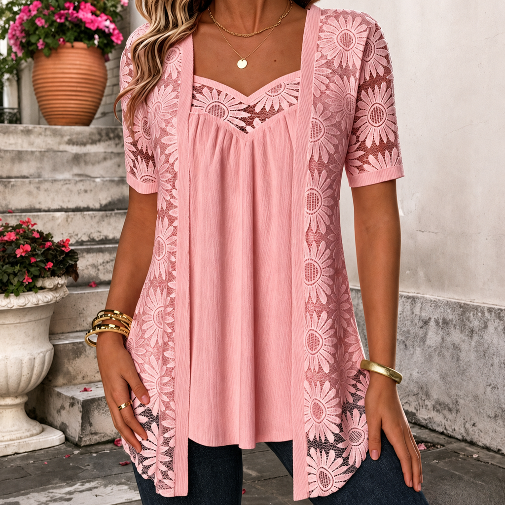 Soravie | Blouse en dentelle confortable pour le quotidien et les loisirs