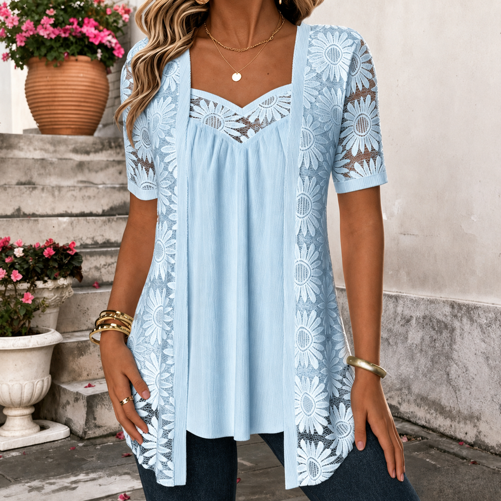 Soravie | Blouse en dentelle confortable pour le quotidien et les loisirs