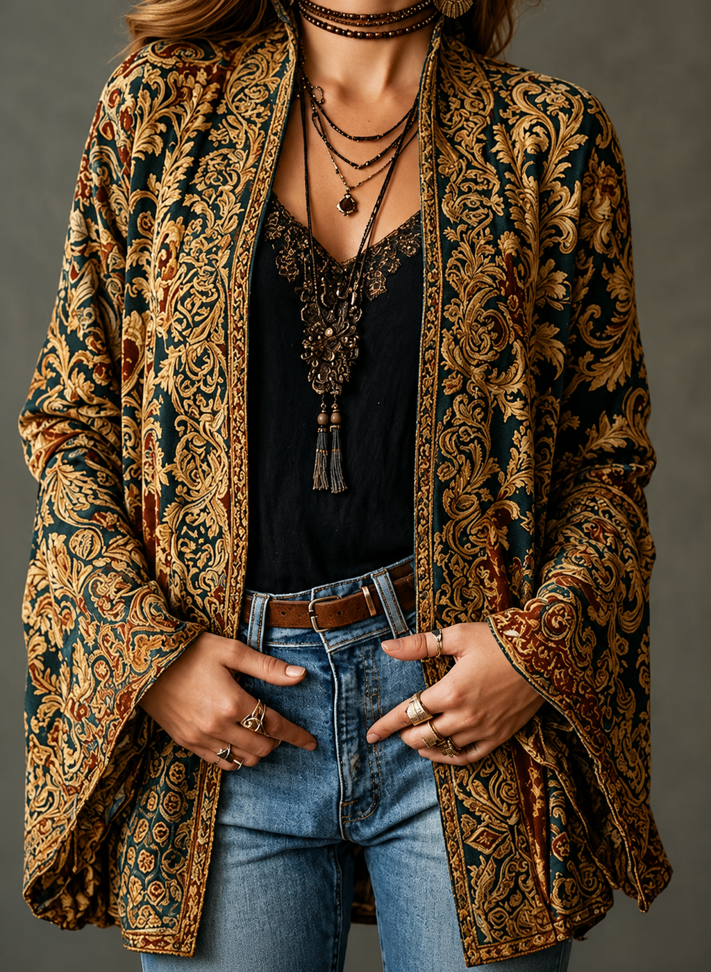 Clavella | Manteau pour femmes à motifs dans le style bohémien