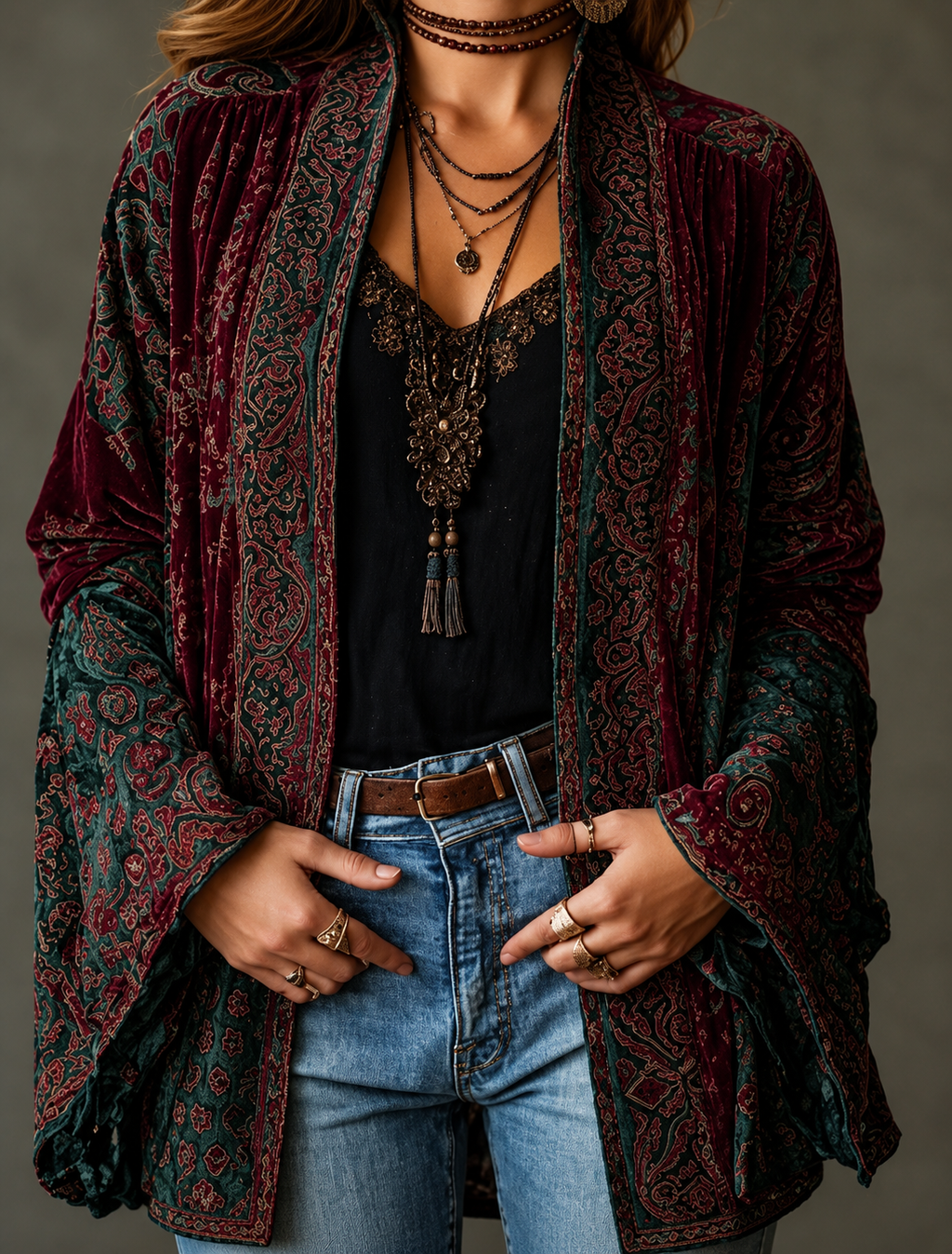 Clavella | Manteau pour femmes à motifs dans le style bohémien