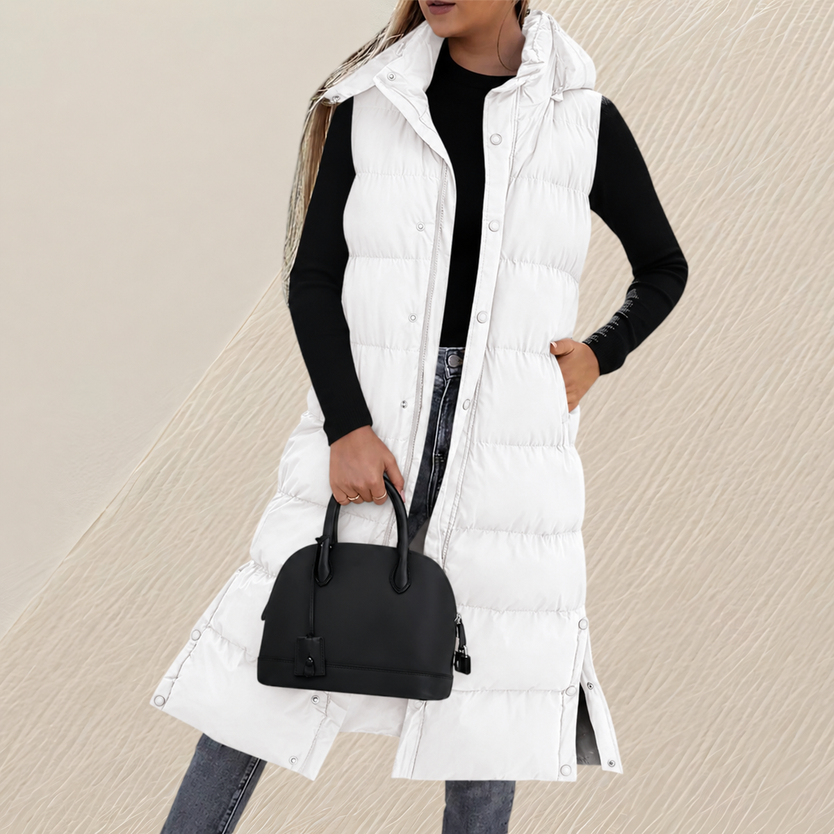 Vanessa - Manteau d'hiver long et élégant matelassé