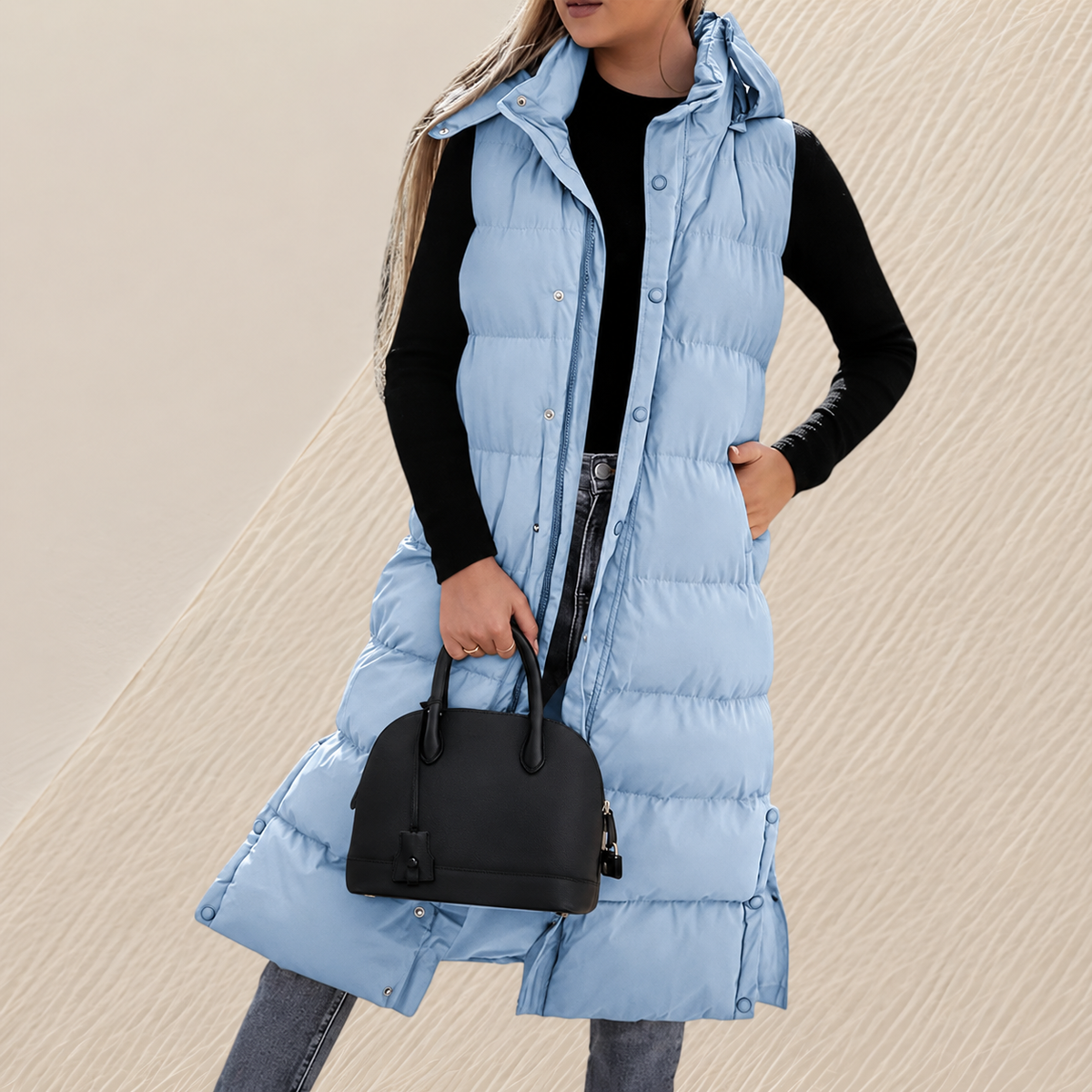 Vanessa - Manteau d'hiver long et élégant matelassé