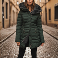 Veste d'Hiver Matelassée pour Femmes avec Capuche et Doublure Chaude