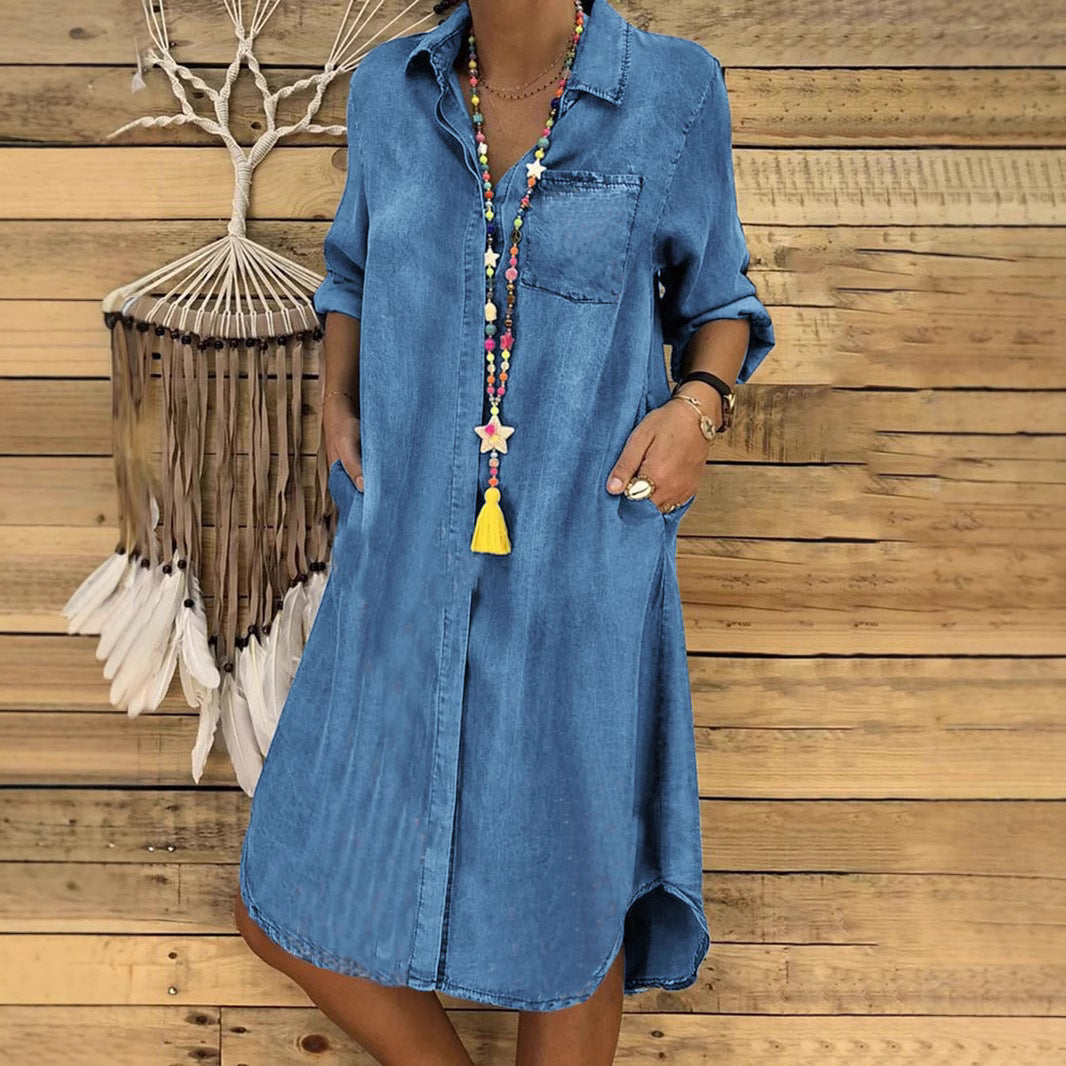 Elara | Robe en Jean Décontractée pour des Moments Élégants