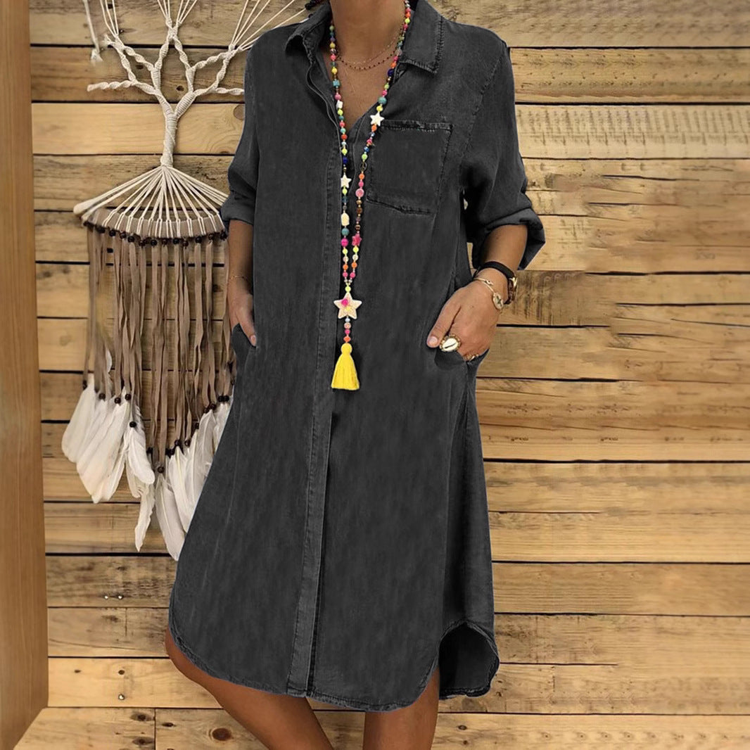 Elara | Robe en Jean Décontractée pour des Moments Élégants