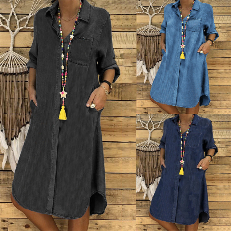 Elara | Robe en Jean Décontractée pour des Moments Élégants
