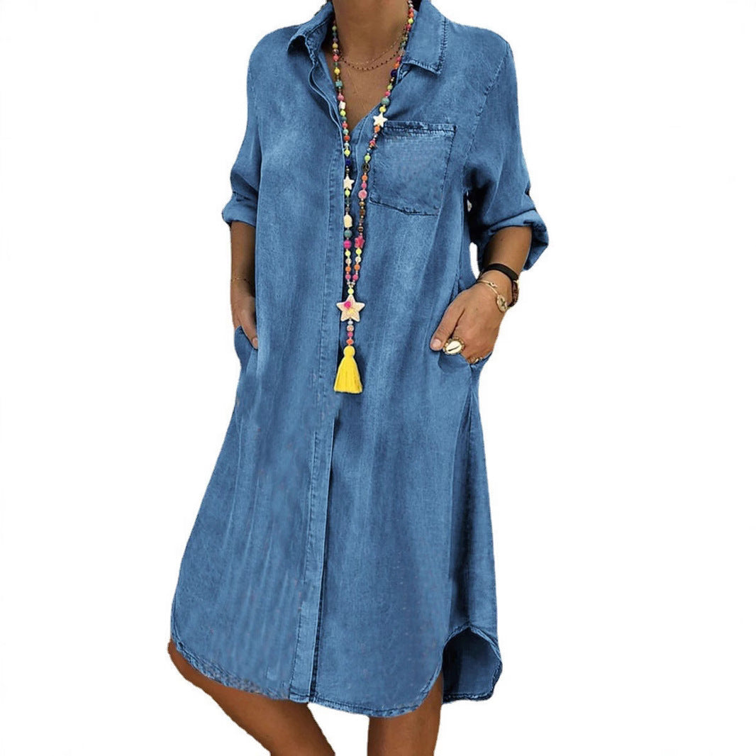 Elara | Robe en Jean Décontractée pour des Moments Élégants