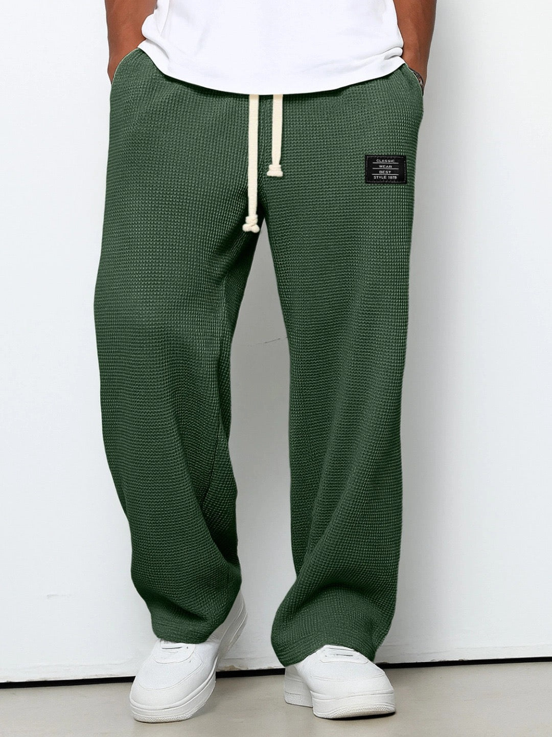 Pantalon pour Hommes Coupe Lâche avec Ceinture Ajustable