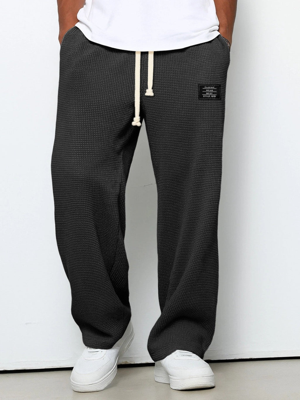 Pantalon pour Hommes Coupe Lâche avec Ceinture Ajustable