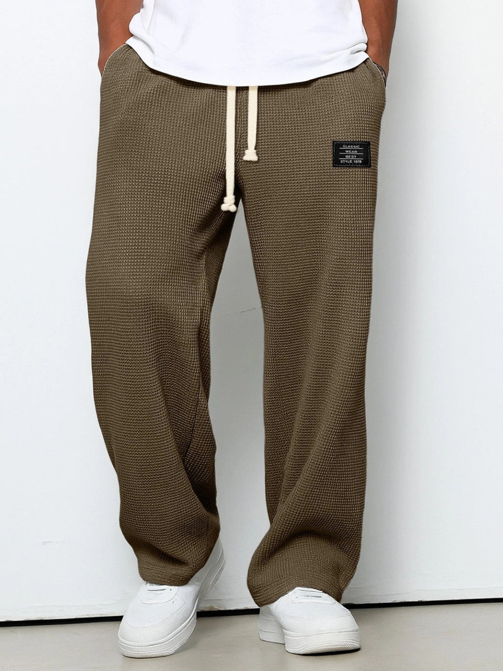 Pantalon pour Hommes Coupe Lâche avec Ceinture Ajustable
