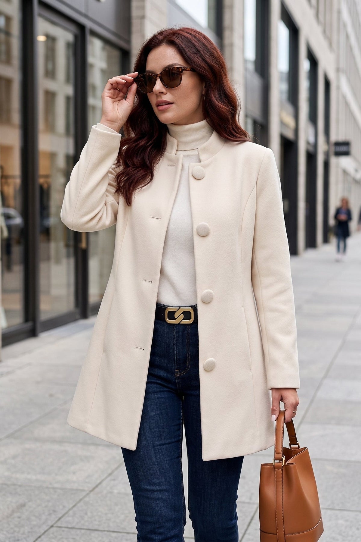 Blazer Long Élégant à Devant Ouvert