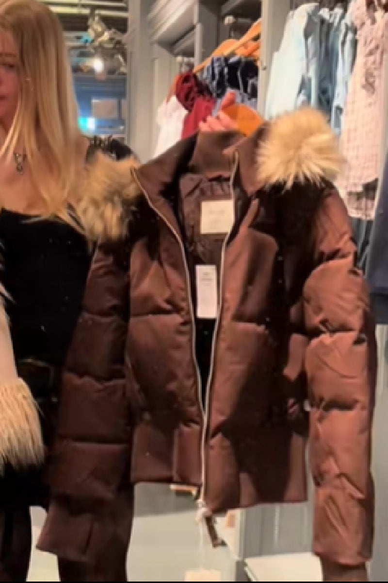Veste d'Hiver Matelassée Femme Modèle Court avec Capuche Amovible