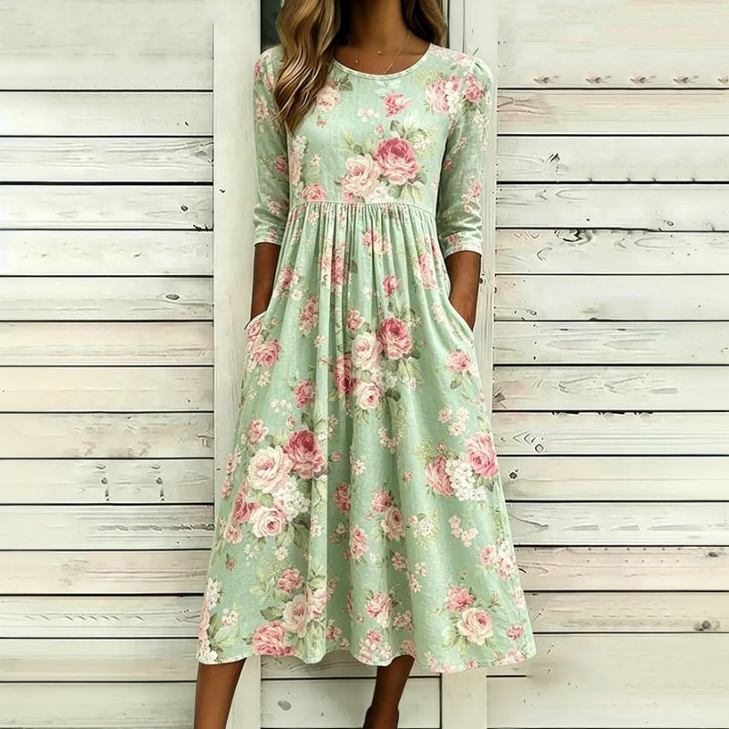 Cæcilia | Robe d'été élégante avec un délicat imprimé floral