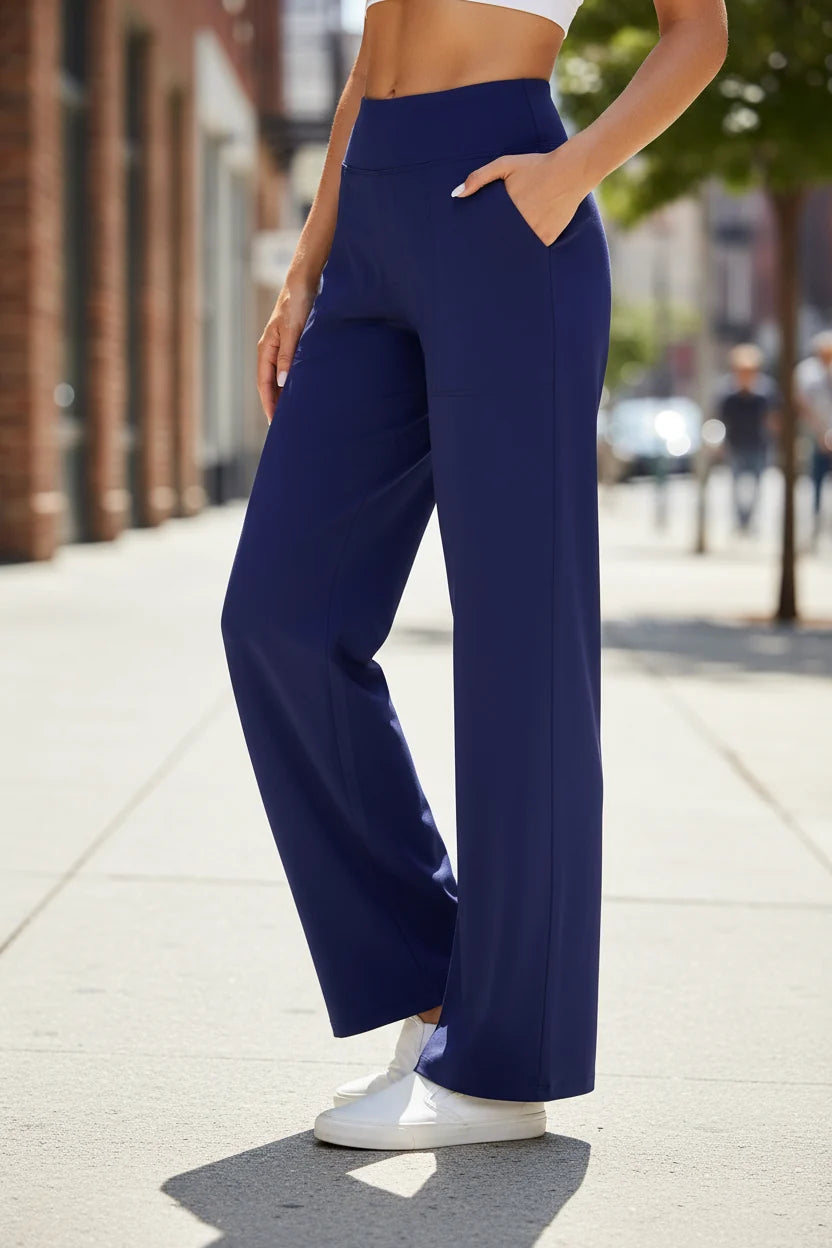 Pantalons de Yoga Taille Haute à Jambes Larges