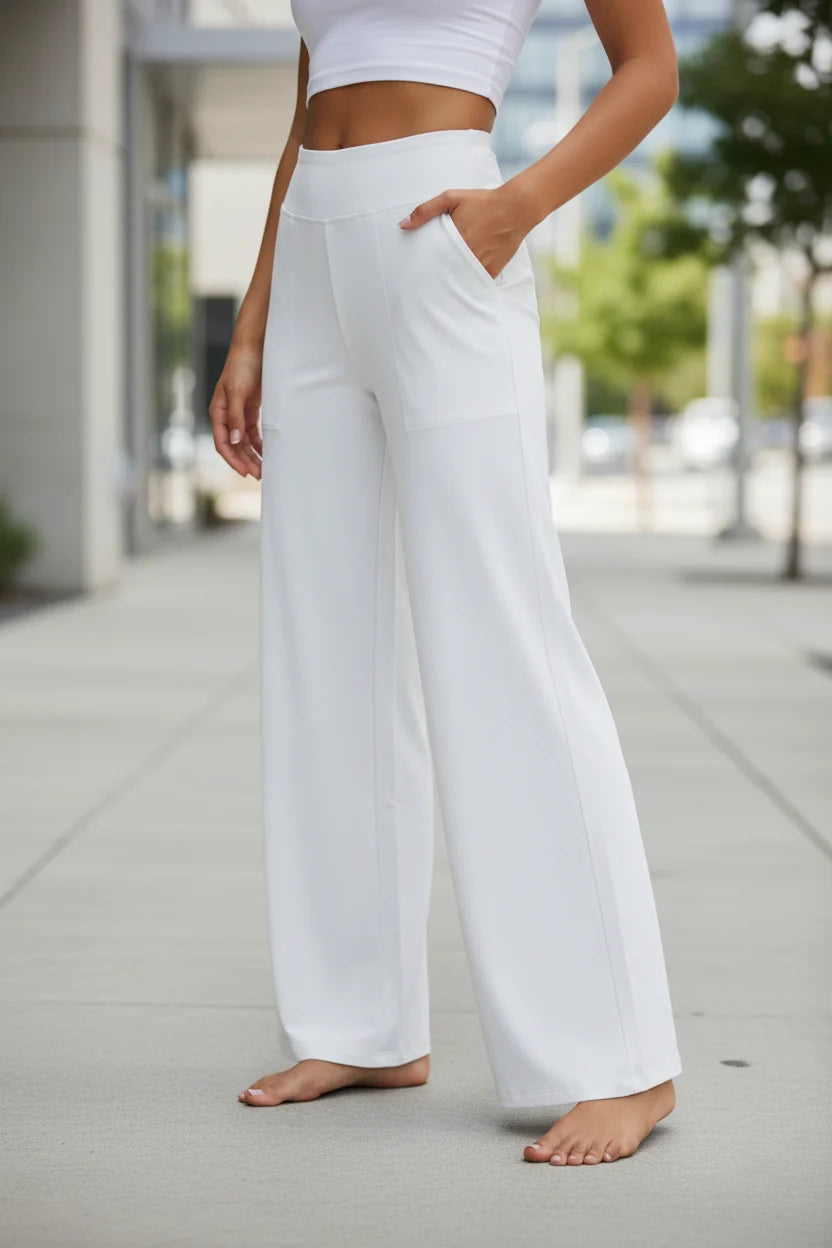 Pantalons de Yoga Taille Haute à Jambes Larges