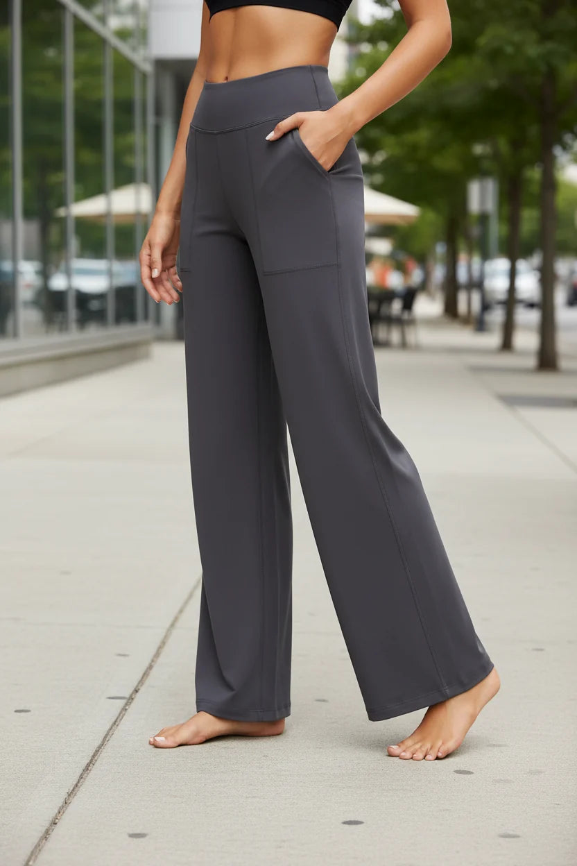 Pantalons de Yoga Taille Haute à Jambes Larges