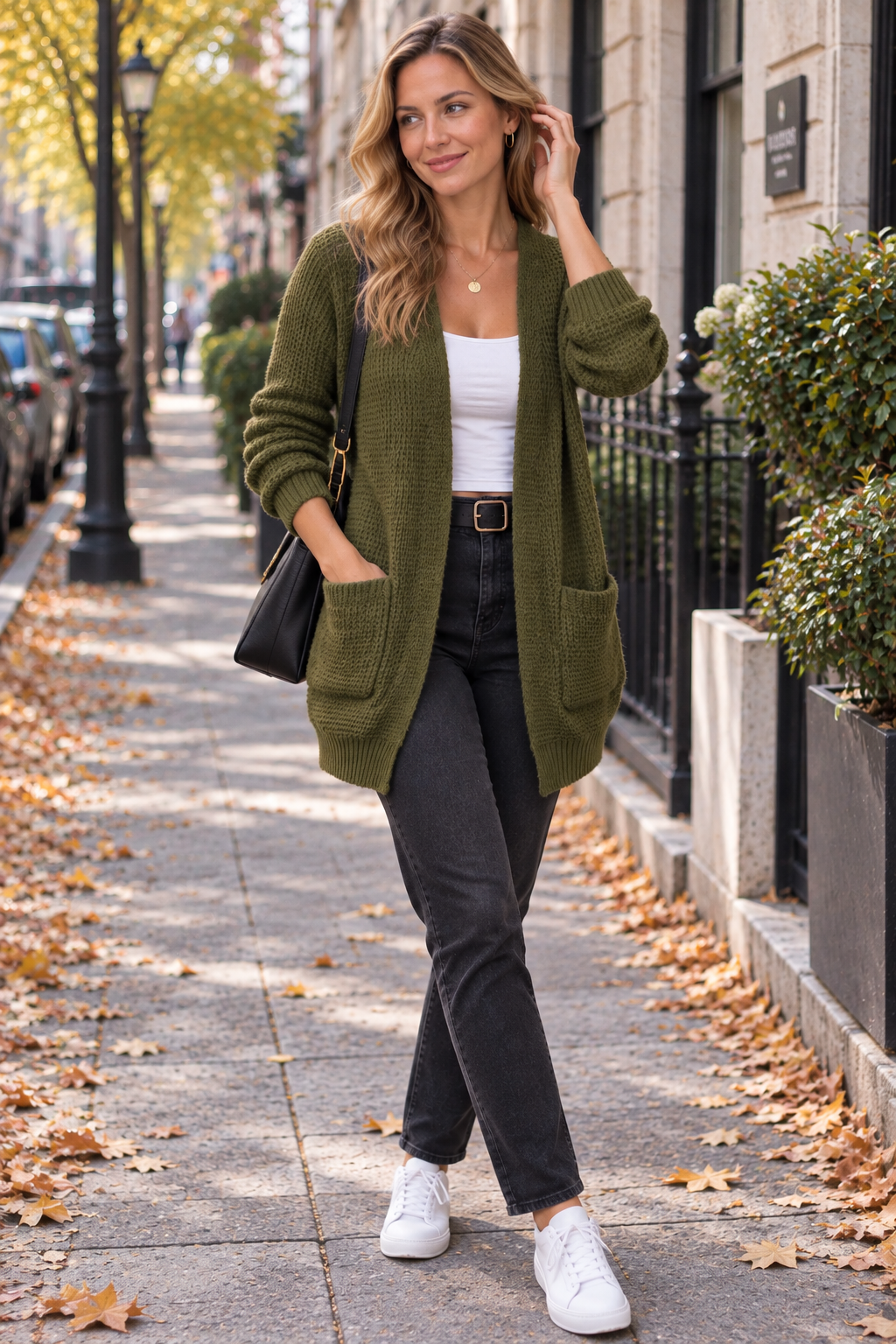 Cardigan Doux à Devant Ouvert