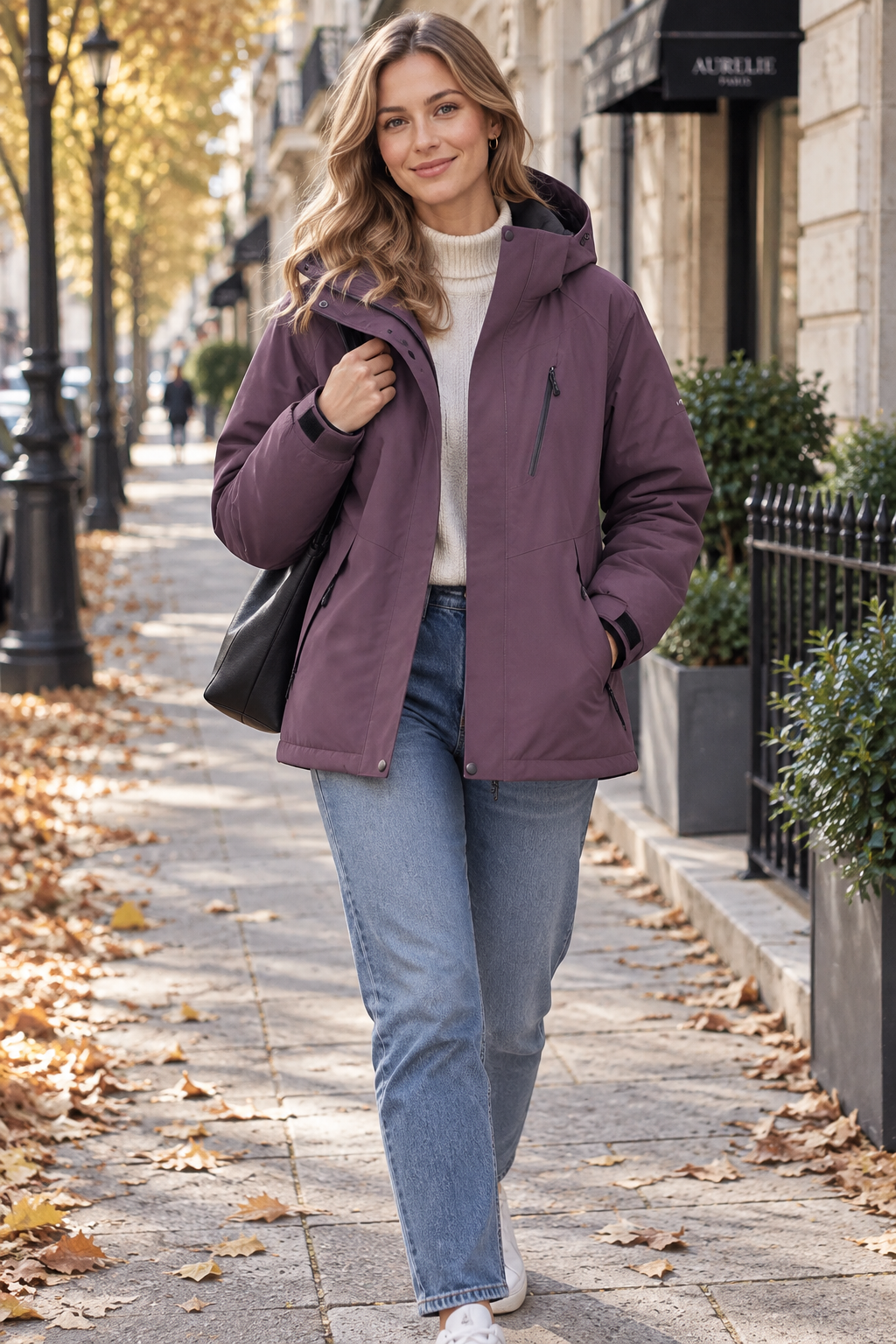 Veste d'Hiver à Capuche Facile à Porter