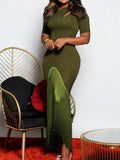 Robe maxi femme avec jupe asymétrique et design élégant à découpes Mirla