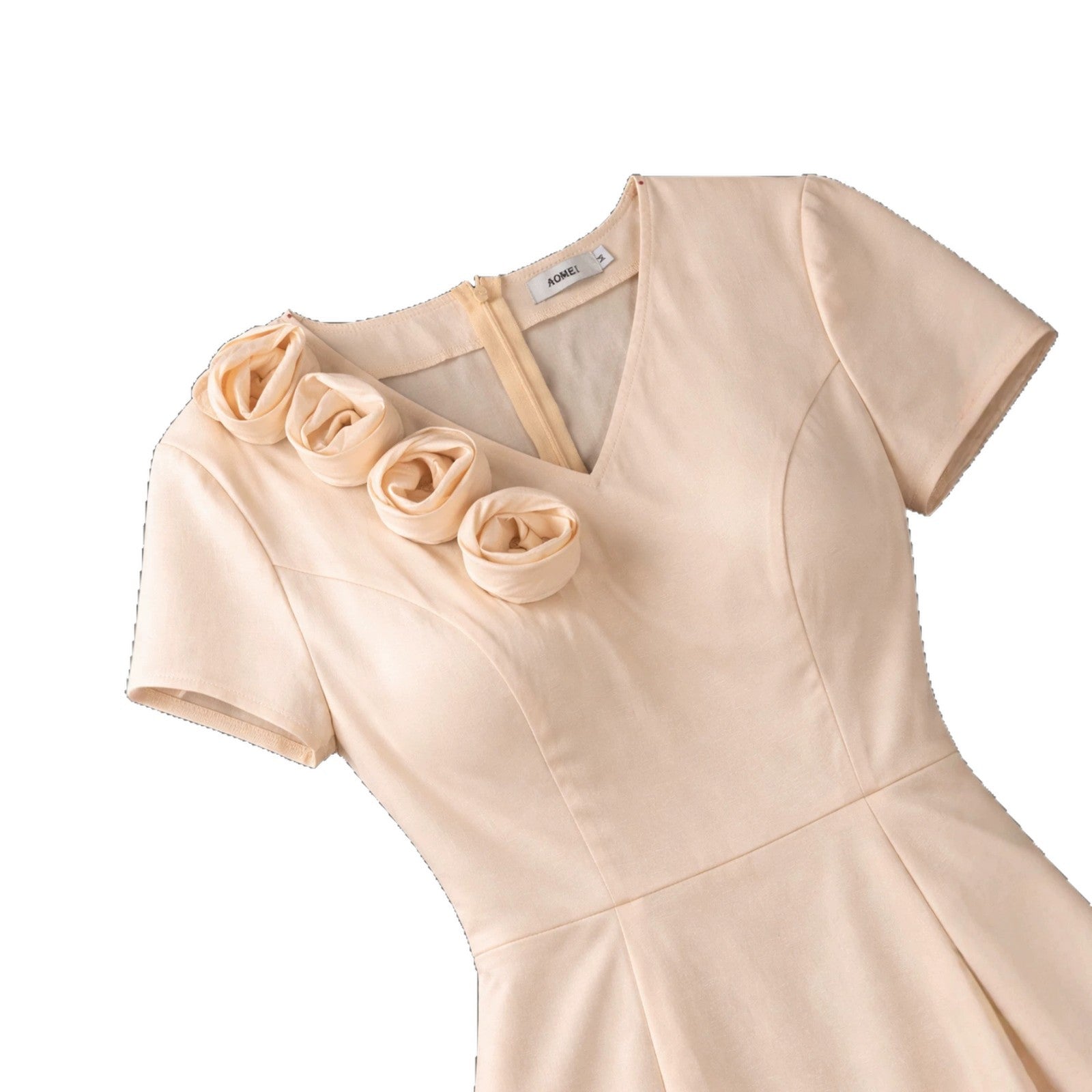 Robe femme près du corps avec volants et appliqués floraux Mirla