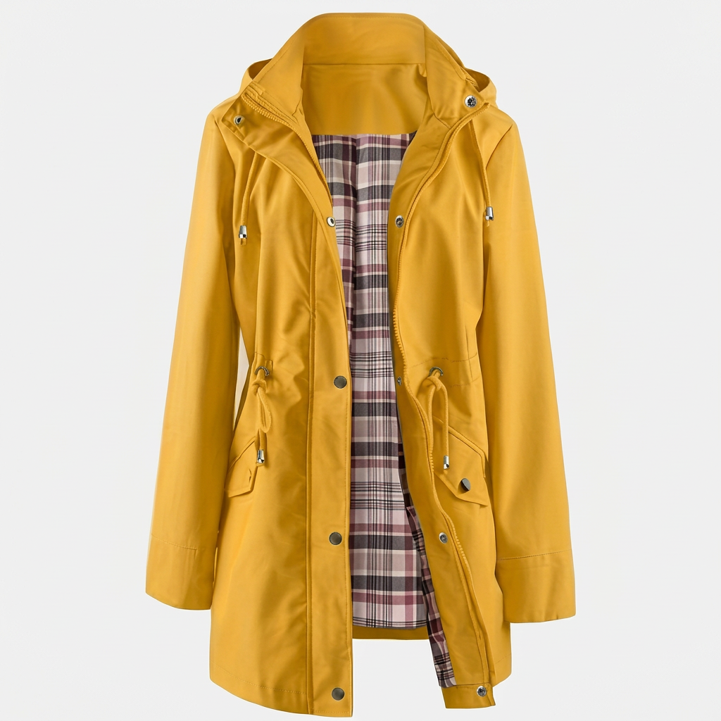 Veste de Pluie Femme avec Capuche et Poches pour l'Automne