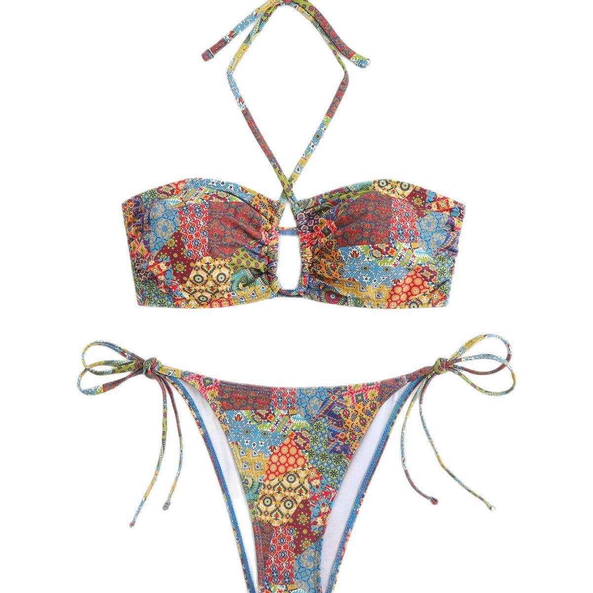 Bikini bandeau femme avec un motif ludique et vif Mirla
