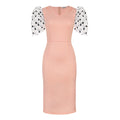 Robe en Béton Sculpté avec Manches Puff Transparente Mirla
