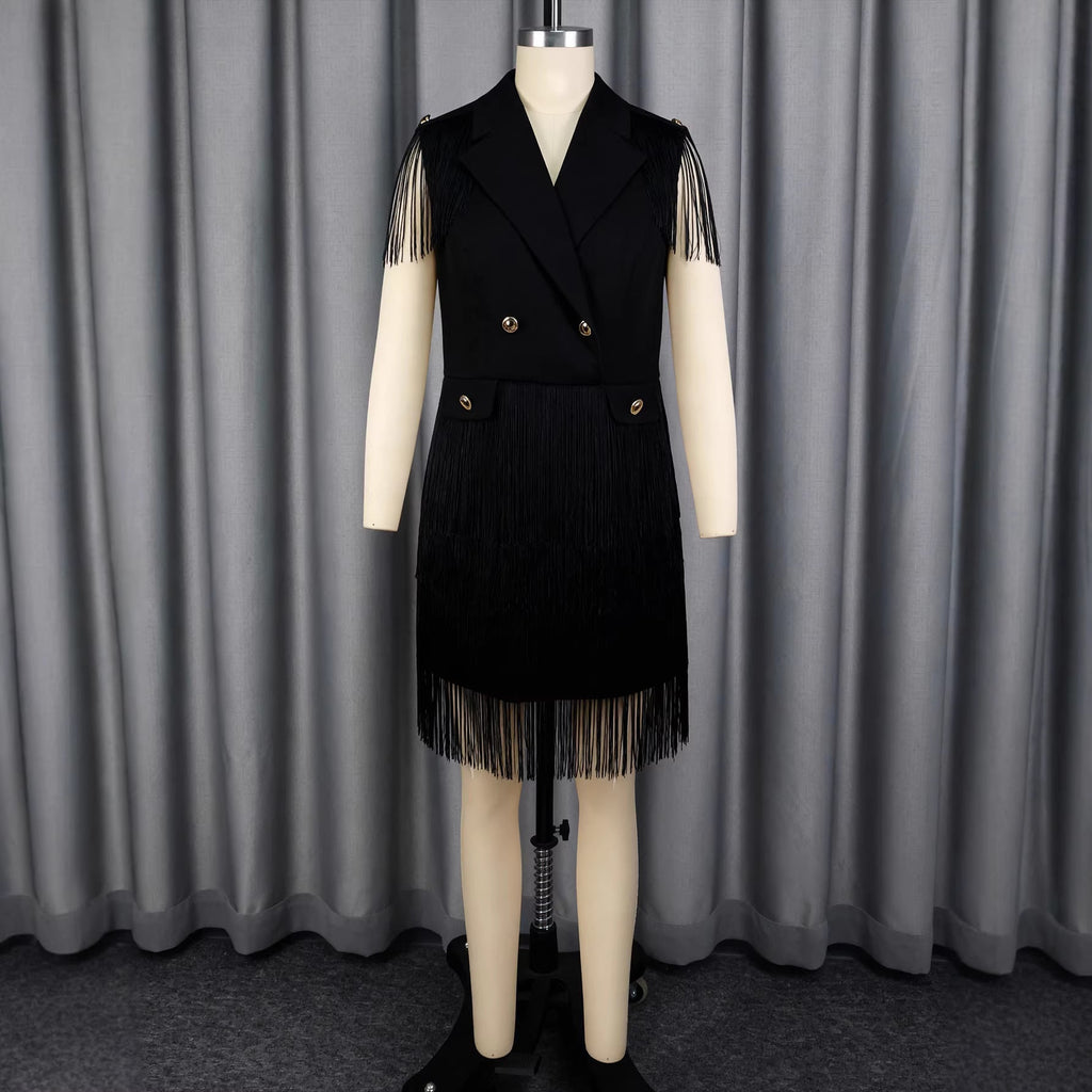Robe frangée pour femme au style blazer élégant Mirla