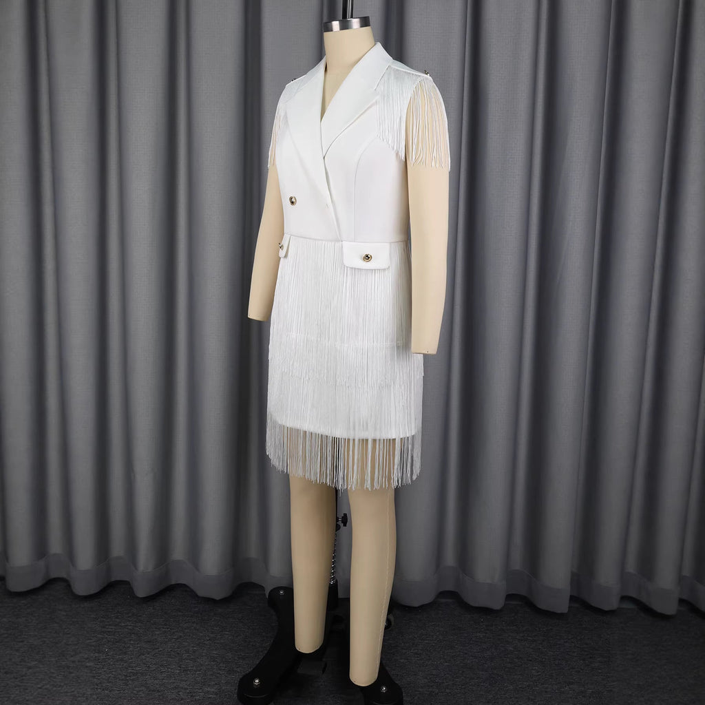Robe frangée pour femme au style blazer élégant Mirla