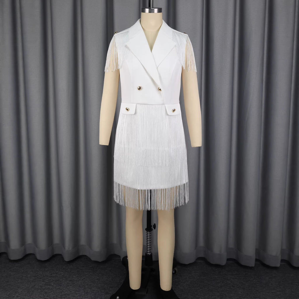 Robe frangée pour femme au style blazer élégant Mirla