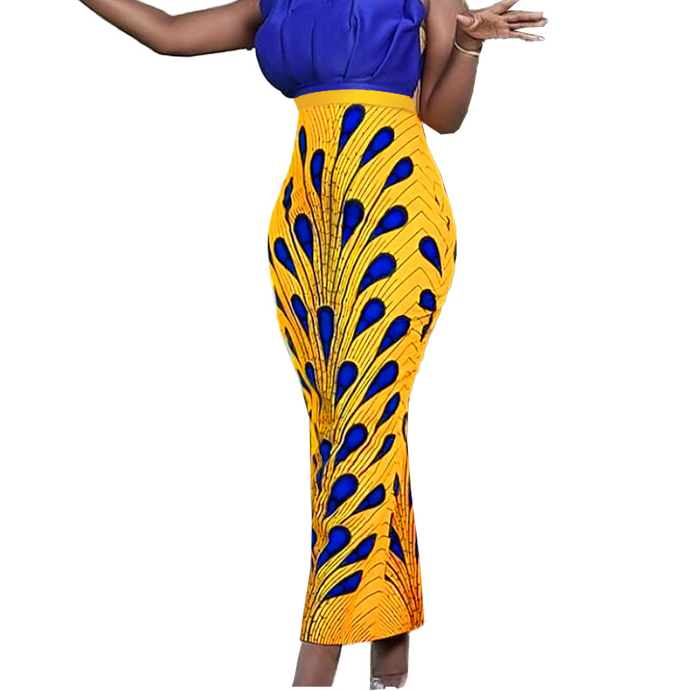 Jupe maxi femme avec un motif accrocheur et taille haute Mirla