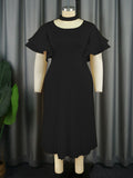 Robe Maxi Plissée Femme avec Choker et manches volumineuses Mirla
