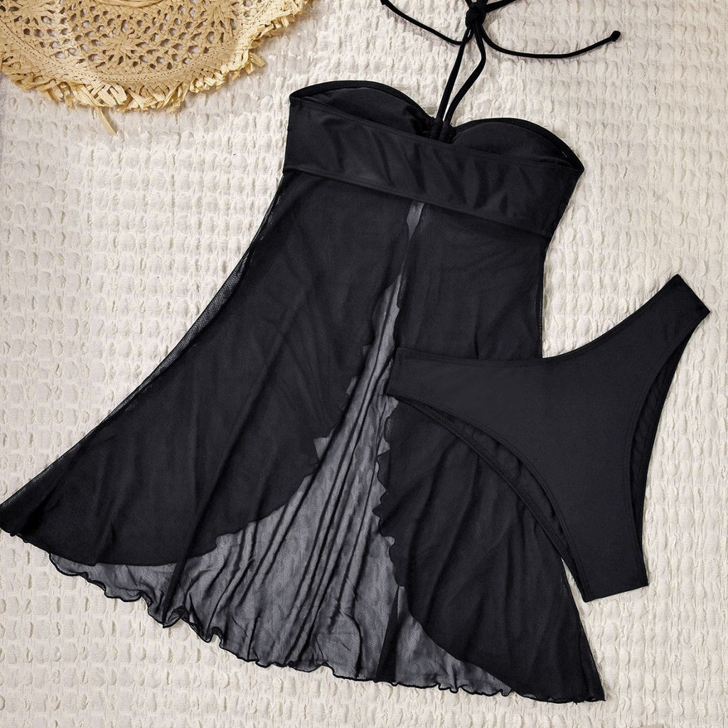 Maillot de bain femme avec jupe fluide et haut rembourré Mirla