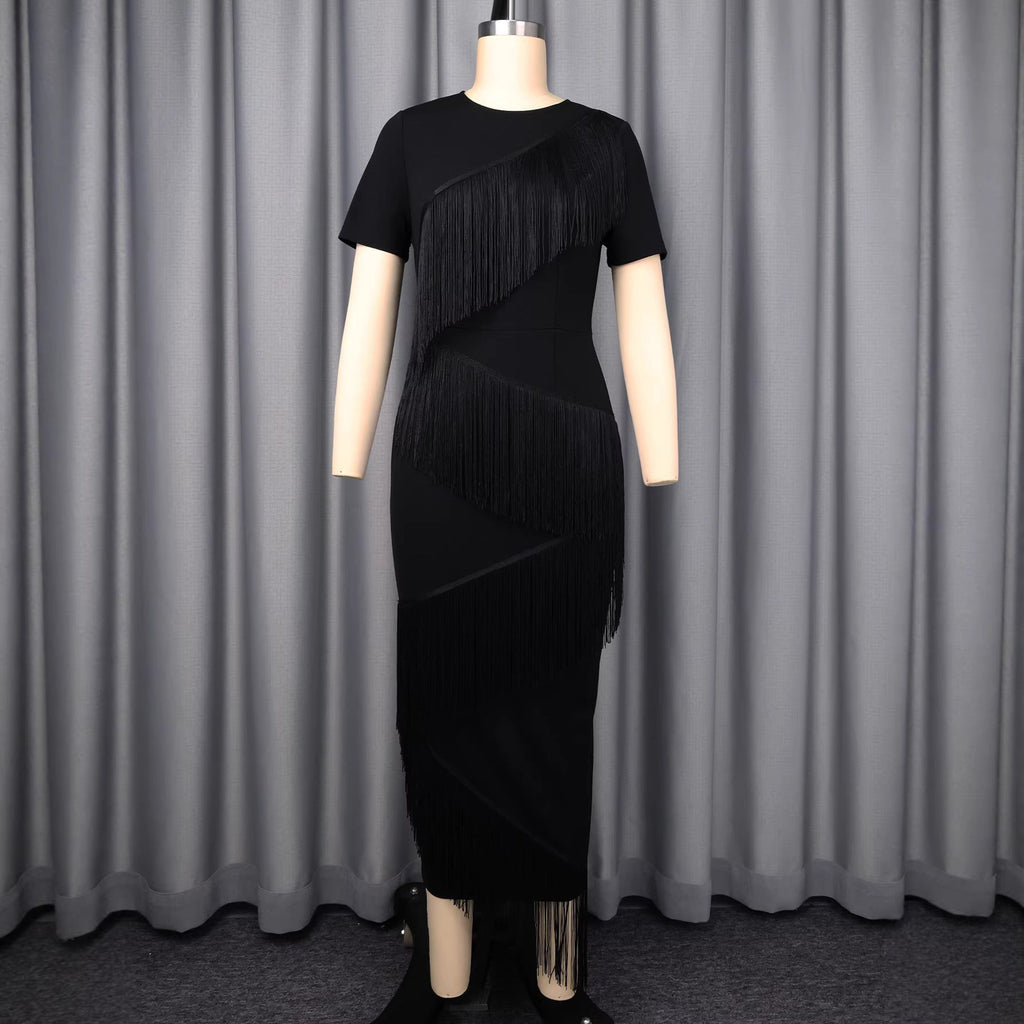 Robe femme avec détails en franges Mirla